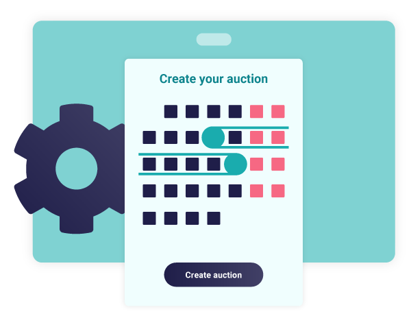 The personalized online auction dates are displayed on an electronic calendar with a “Create Auction” button.