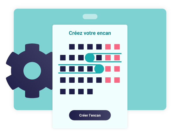 Les dates de l’encan en ligne personnalisé sont affichées sur un calendrier électronique avec un bouton « Créer l’encan ».