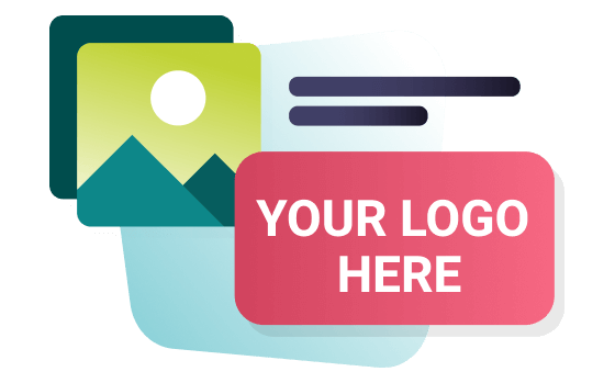 An image icon with "your logo here" written on it