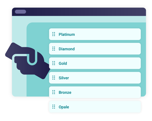 Two hands are shaking in front of the list of the online auction partner categories.