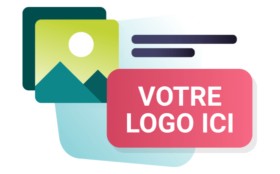 Une icône d'image sur laquelle est écrit « votre logo ici » 